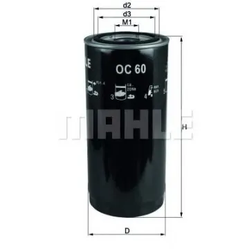 Filtru ulei MAHLE ORIGINAL OC 60