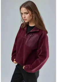 Hanorac dama - Visiniu - Textil