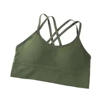 Bustiera pentru Sala, cu Bretele si Spate Gol, Fara Cusaturi, Model Push Up, Marime Universala, Verde, MIX14098