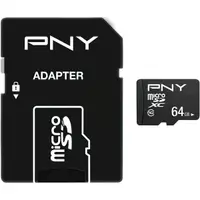 Card Memorie microSDXC PNY Performance Plus, 64Gb, Clasa 10, Cu Adaptor P-SDU64G10PPL-GE