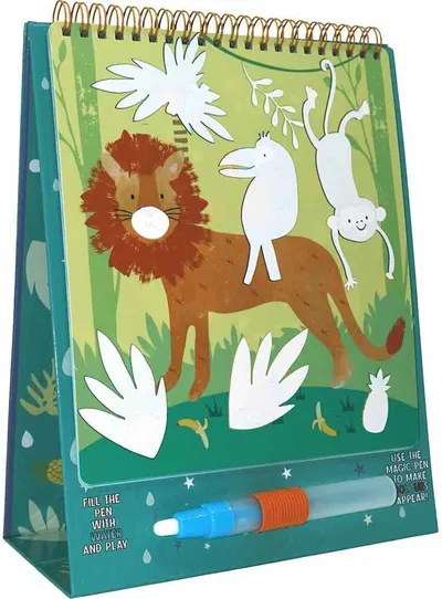 Carduri magice coloreaza cu apa Floss&Rock - Jungla, 6 buc.