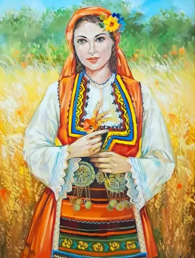 Pictură după numere MagicArt - Fată în lan de grâu (după originalul Miglenei Kirilova)