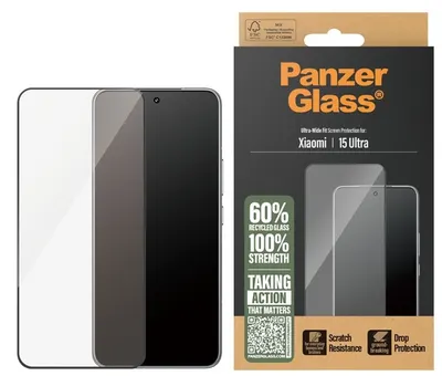 Protector de sticlă PanzerGlass - Ultra Wide Fit, Redmi 15 Ultra, transparent
