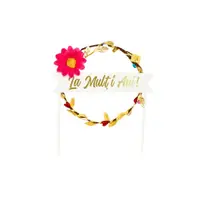 Cake Topper tort coroniță floricică roz