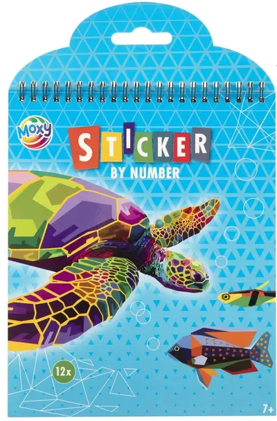 Carte cu abțibilduri pe numere Moxy - Animale marine