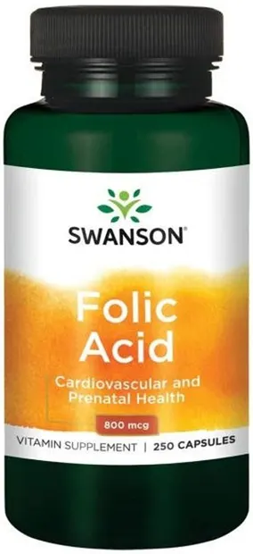 Folic Acid, 800 mcg, 250 capsule, Swanson
