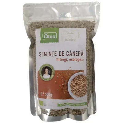 Seminte de canepa intregi bio 500g Obio