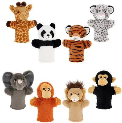 Păpuși pentru teatru Keel Toys Keeleco -Animale sălbatice, 27 cm, sortiment