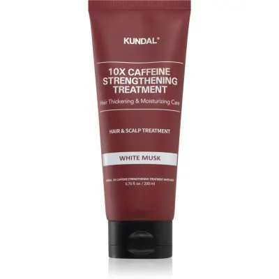 KUNDAL Caffeine 10X White Musk ingrijire consolidata petru par fragil si fara vlaga 200 ml