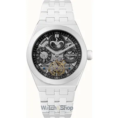 Ceas Ingersoll Ingersoll I15101 The Broadway Ceramic Dual Time Automatic Mens Watch 43mm 5ATM