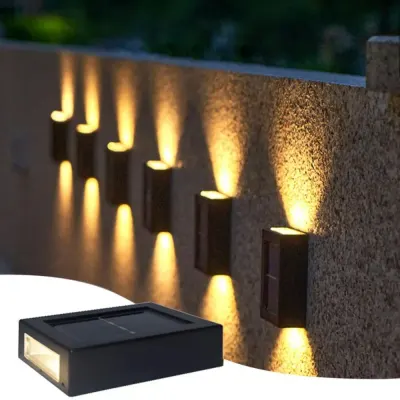Set 8 x lampa solara 4 LED cu lumina bidirectionala