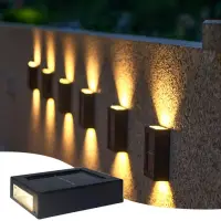 Set 8 x lampa solara 4 LED cu lumina bidirectionala