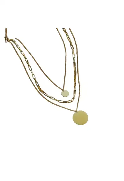 Colier auriu - in 3 straturi - cu banuti - suflat cu aur 18k - Delan C5