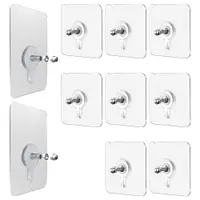 Set 10 carlige autoadezive ultrarezistente, transparente