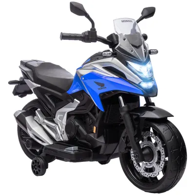 AIYAPLAY Motocicletă electrică pentru copii ride-on HONDA 3-6 ani cu muzică, faruri albastru | Aosom Romania