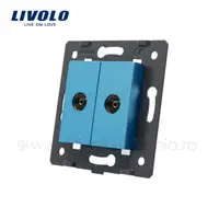 Modul Priza dubla TV, 2xTV Albastru