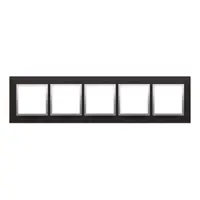 Rama cvintupla de sticla IP20/IP44(a se folosi cu DUN5 pentru IP44), inox Yin