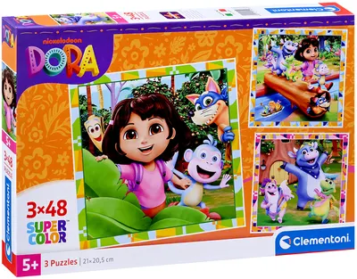 Puzzle pentru copii Clementoni din 3 x 48 piese - Dora Exploratoarea