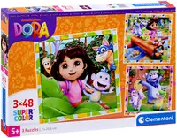 Puzzle pentru copii Clementoni din 3 x 48 piese - Dora Exploratoarea