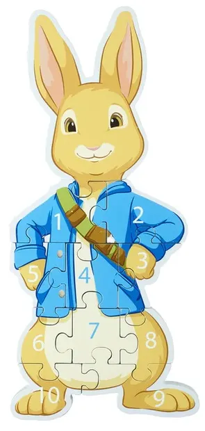 Puzzle din lemn cu numere Orange Tree Toys - Peter Iepurașul
