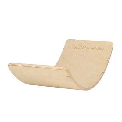 Placă de echilibru în culoare naturală din lemn de pin 80x30x18 cm Montessori – Meowbaby
