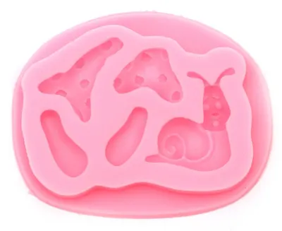 Mold de silicon (formă) Em Art - Ciuperci și melci, 86 x 65 x 15 mm