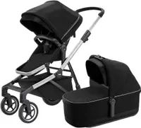 Cărucior combinat 2 în 1 Thule - Sleek, Midnight Black Aluminum