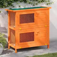 vidaXL Cușcă de iepuri pentru exterior, cușcă pentru animale mici, cu 4 uși, din lemn
