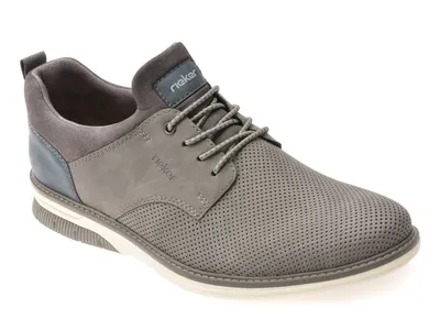 Pantofi RIEKER gri, 14450, din piele ecologica