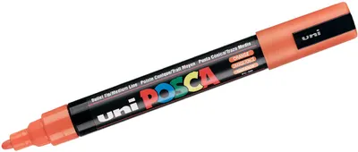 Marker permanent cu varf rotund Uni Posca - PC-5M, 2.5 mm, portocaliu