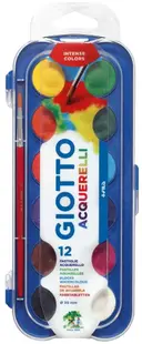 Vopsele de acuarelă Giotto - 12 culori , cu o perie