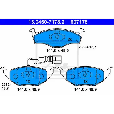 Set placute frana, frana disc ATE 13.0460-7178.2