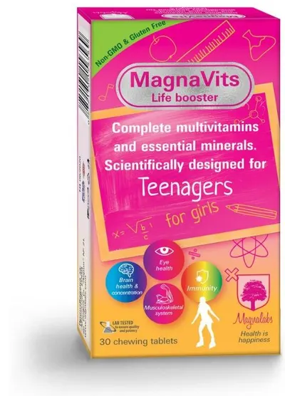 MagnaVits pentru fete adolescente, 30 tablete, Magnalabs
