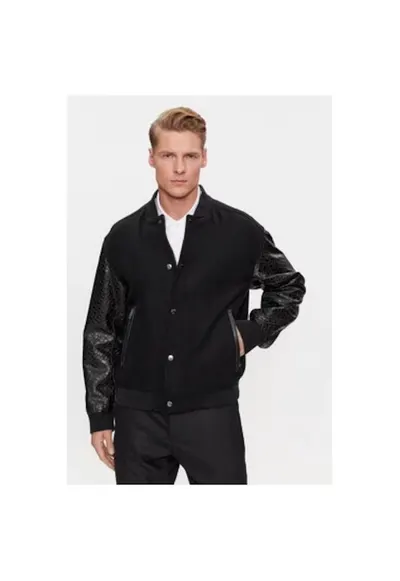 Geaca barbati - 303387976 - Lana/Poliamida - Negru - Negru