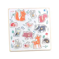Puzzle din lemn - Forest animals peg puzzle - Sarah Betz