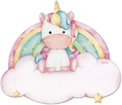 Decorațiuni din lemn pentru camera copiilor Dekori - Unicorn, cu stickere