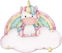 Decorațiuni din lemn pentru camera copiilor Dekori - Unicorn, cu stickere