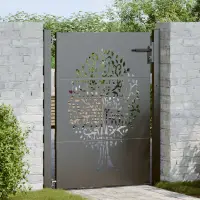 vidaXL Poartă de grădină 110 x 130 cm Oțel vopsit în pulbere Blocat
