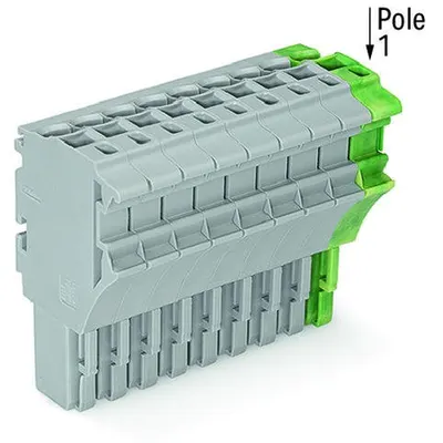 1-conductor female plug; 2.5 mm²; 10-pole; 2,50 mm²; gray, green-yellow