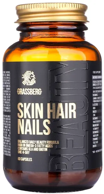 Skin Hair Nails, 60 capsule, Grassberg