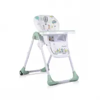 Scaun de masa pentru bebelusi Moni Muffin Verde pliabil,inaltime reglabila 7 pozitii,spatar reglabil cu pozitie de somn,roti,husa impermeabila,centuri de siguranta,tavita dubla