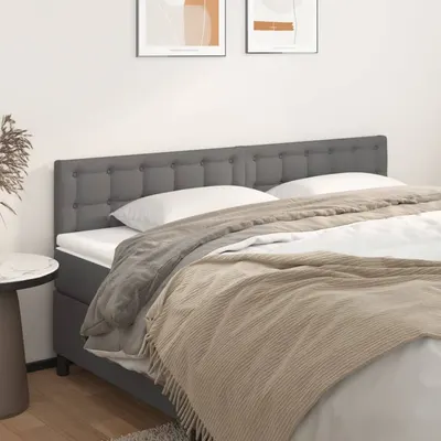 vidaXL Tăblii de pat, gri, 200x5x78/88 cm, piele ecologică