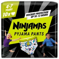 Scutece chilotel de noapte pentru baietei 4-7 ani, 10 bucati, Ninjamas