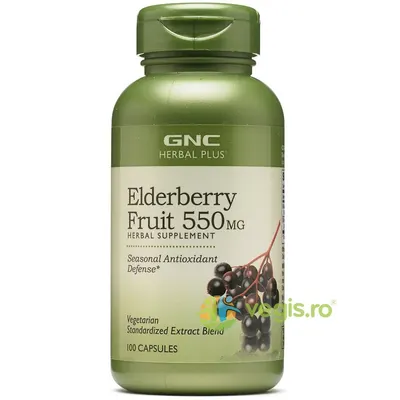 Extract Standardizat din Fructe de Soc (Elderberry Fruit) Herbal Plus 550mg 100cps