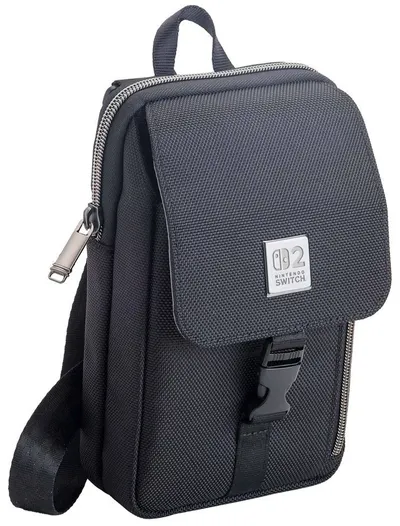 Geantă Nacon - Game Traveler Deluxe Vertical Crossbody Bag, neagră (Nintendo Switch 2/Switch/OLED)