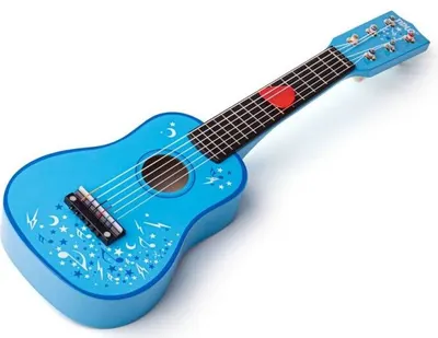 Chitara din lemn pentru copii Bigjigs - albastra