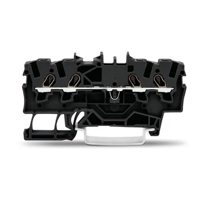 4-conductor through terminal block; 1.5 mm²; suitable for Ex e II applications; side and center marking; for DIN-rail 35 x 15 and 35 x 7.5; Push-in CAGE CLAMP®; 1,50 mm²; black