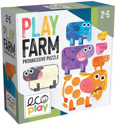 Puzzle progresiv Headu Ecoplay - Animalele din ferma