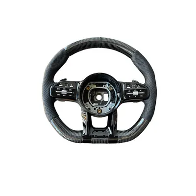 Volan sport piele perforata si carbon compatibil cu modelele Mercedes 2010-2021 Produs compatibil - nu este OEM Cod: OCH-14