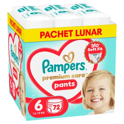 Scutece-chilotel Premium Care Pants XXL Box Marimea 6 pentru 13kg-18kg, 72 bucati, Pampers